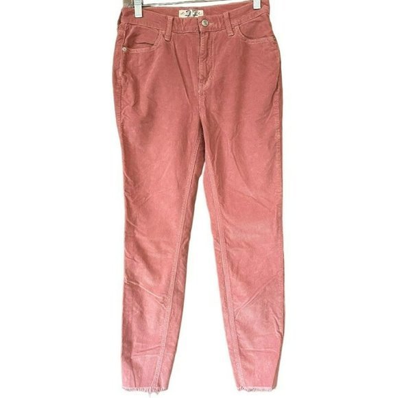Free People We The Free Mauve Pink Raw Hem Corduroy Pants Womens 27‎ - Picture 1 of 4